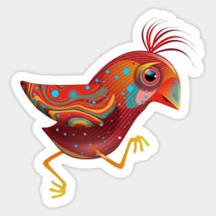 Cute Red Bird Sticker